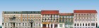42504 Auhagen Low relief background buildings. Set of 5 house facades (paper model)